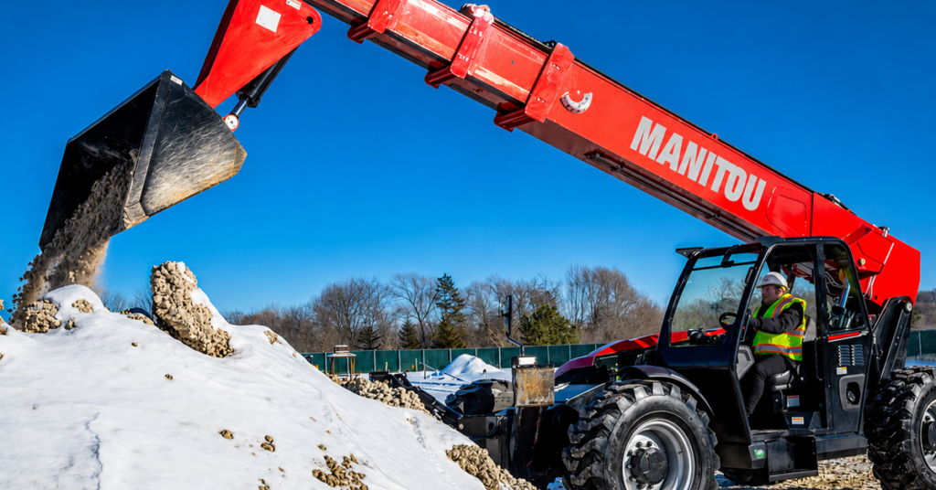 MANITOU（マニトウ） テレハンドラー MT1055 除雪作業
